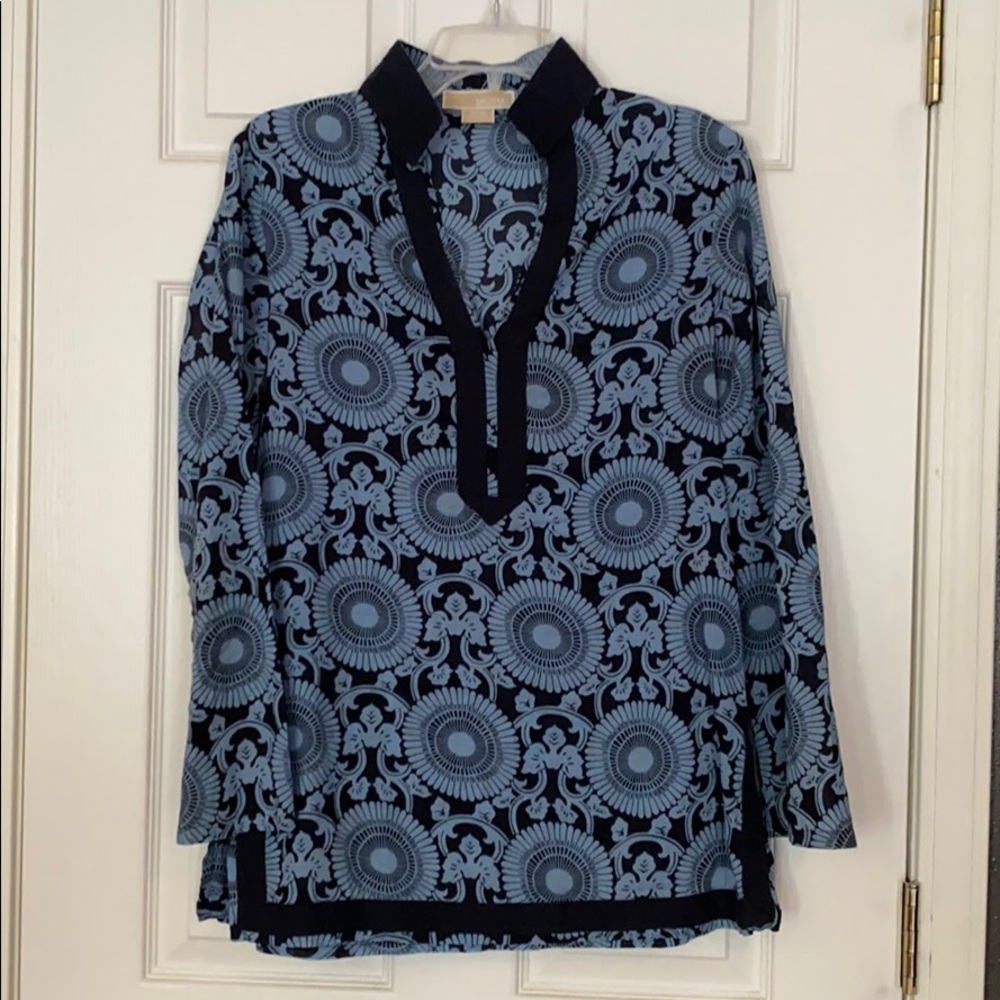 Michael Kors Navy and blue tunic top